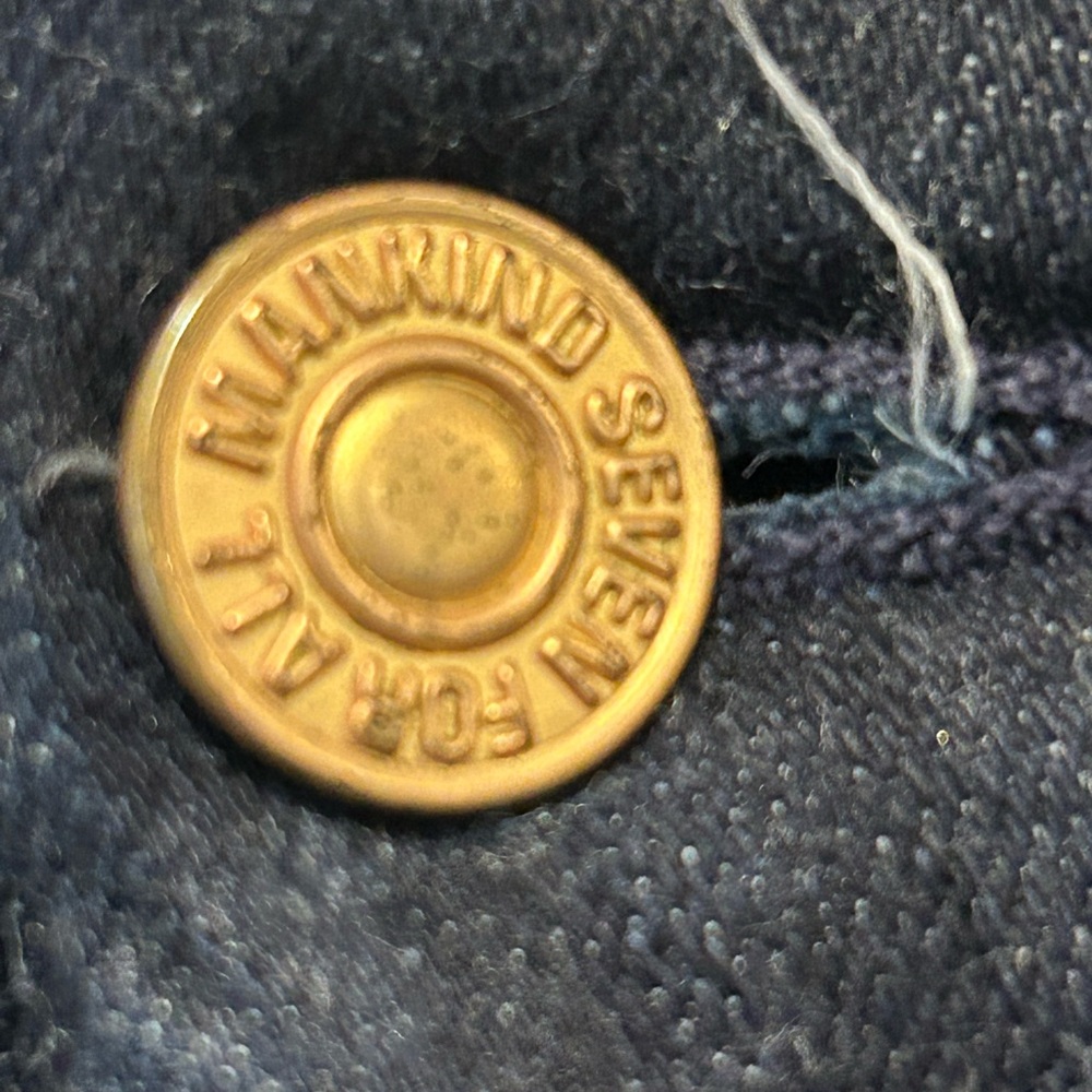 7 For All Mankind Blue Kimmie Crop - Picture 3 of 5
